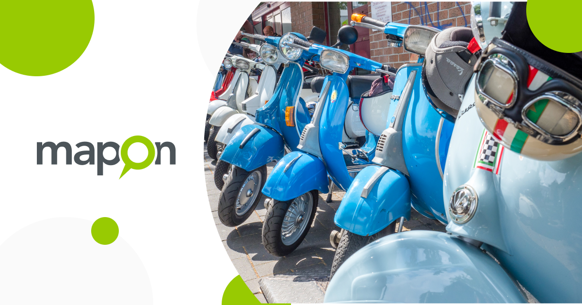 ¿Usa Scooters en su negocio? Descubra cómo puede ayudarle Mapon a mejorar los procesos de su empresa