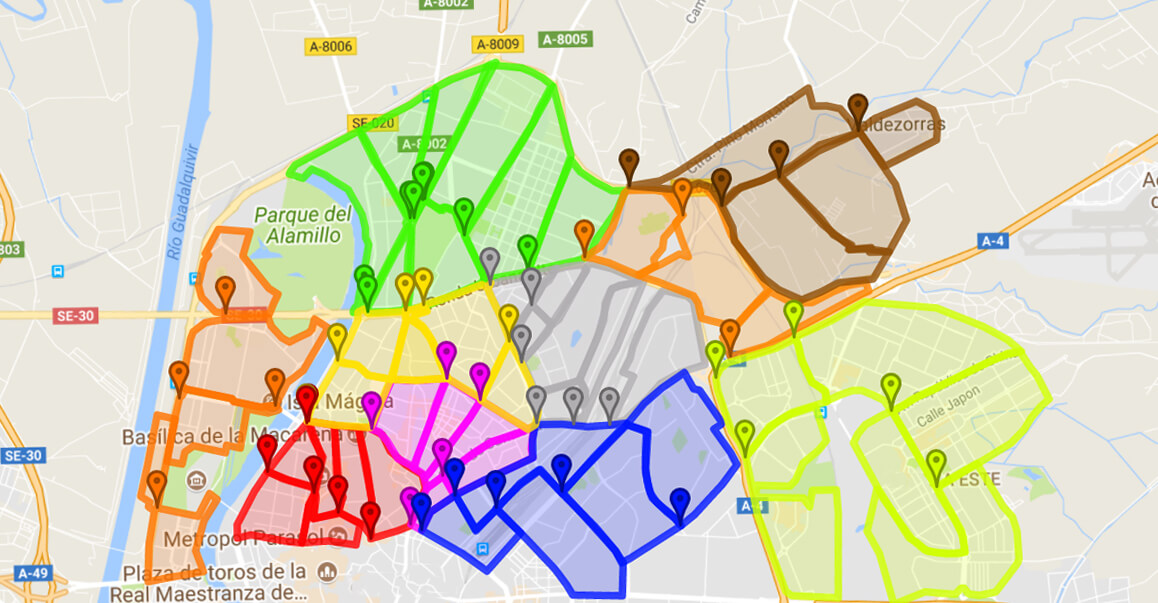 Geo Fence utilisé dans la plate-forme Mapon